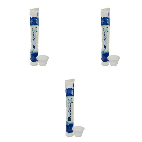 Imagem de Kit 3 Pacotes de Potes de 100ml Transparente Copomais PS com 100 unidades