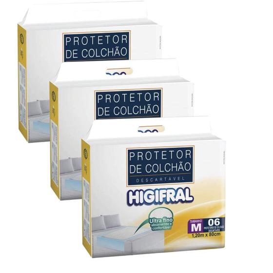 Imagem de Kit 3 pacotes de protetor de colchão descartável higifral