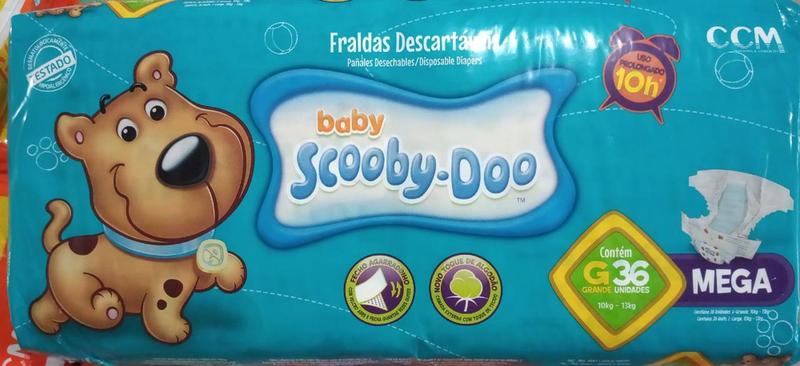 Kit 3 Pacotes Fraldas Descartáveis Scooby Doo Mega Scooby Doo