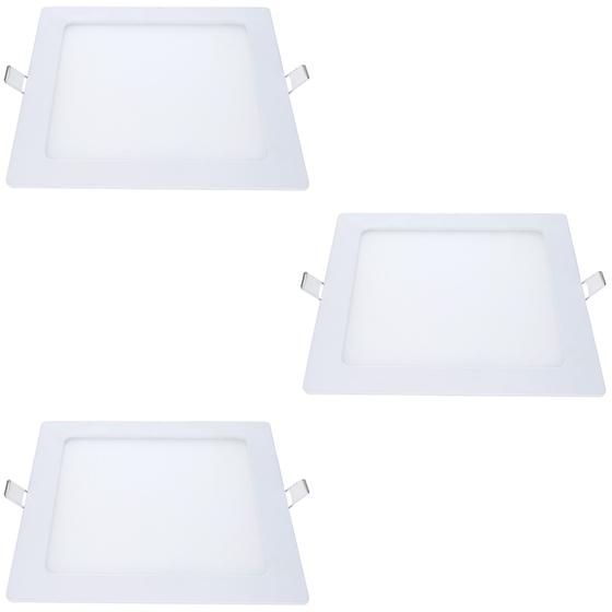 Imagem de Kit 3 Paineis de Led Embutir Quadrado Bivolt 40x40 30w 2400 Lumens Branca Avant