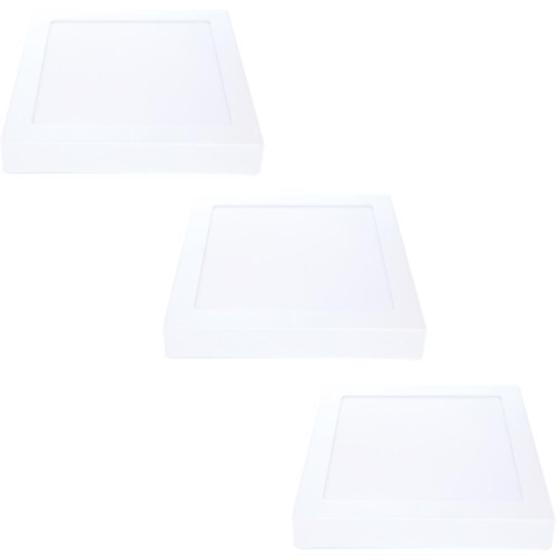 Imagem de Kit 3 Painel Led Plafon POP Sobrepor Quadrado 18W 6500K AVANT