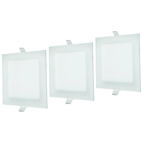 Imagem de Kit 3 Painel Plafon Embutir Led 18W Slim Quadrado 22X22 Autovolt Luminária Teto Forro Pvc Gesso Quarto Sala Cozinha