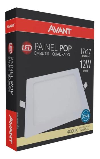 Kit 3 Painel Plafon Quadrado Embutir 12w Branco Neutro 4000k Menor preço em Kit 3 Painel Plafon Quadrado Embutir 12w Branco Neutro 4000k