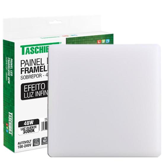 Imagem de Kit 3 Painel Plafon Quadrado Sobrepor 48w Borda Infinita 3000K