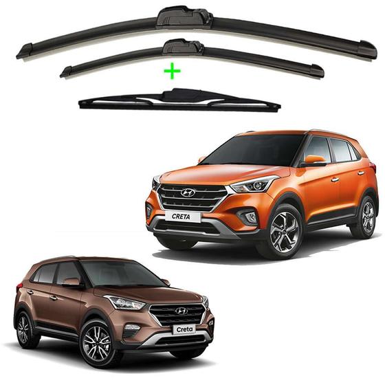 Imagem de Kit 3 Palheta do Limpador de Parabrisa Hyundai Creta 2017 2018 2019 2020 2021