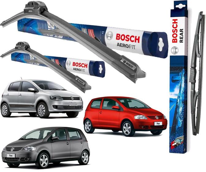 Imagem de Kit 3 Palheta Limpador Parabrisa Original Bosch VW Fox 2003 2004 2005 2006 2007 2008 2009(NAO SERVE NO 2010 EM DIANTE)