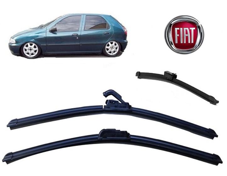 Imagem de Kit 3 Palhetas Limpador de Parabrisa Dianteiro + Traseiro Fiat Palio G2