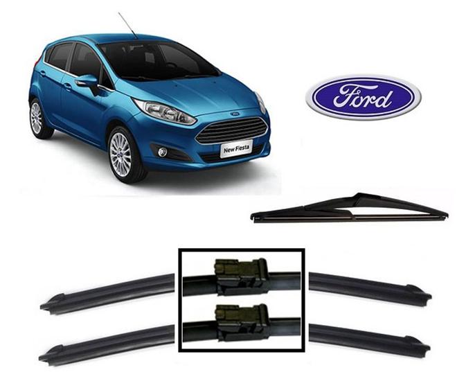 Kit 3 Palhetas Limpador de Parabrisa Dianteiro + Traseiro Ford New Fiesta ano 2011 em Diante Menor preço em Kit 3 Palhetas Limpador de Parabrisa Dianteiro + Traseiro Ford New Fiesta ano 2011 em Diante