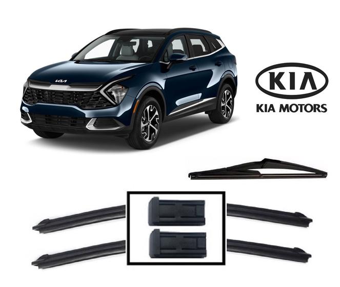 Imagem de Kit 3 Palhetas Limpador De Parabrisa Dianteiro + Traseiro Kia Sportage 2022 2023