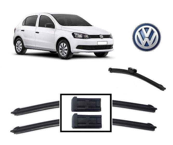 Imagem de Kit 3 Palhetas Limpador de Parabrisa Dianteiro + Traseiro Volkswagen Gol G6 ano 2013 em Diante