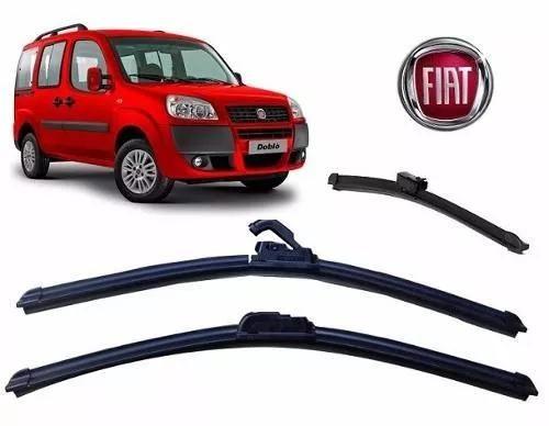 Imagem de Kit 3 Palhetas Limpador Parabrisa Diant+tras Fiat Doblo