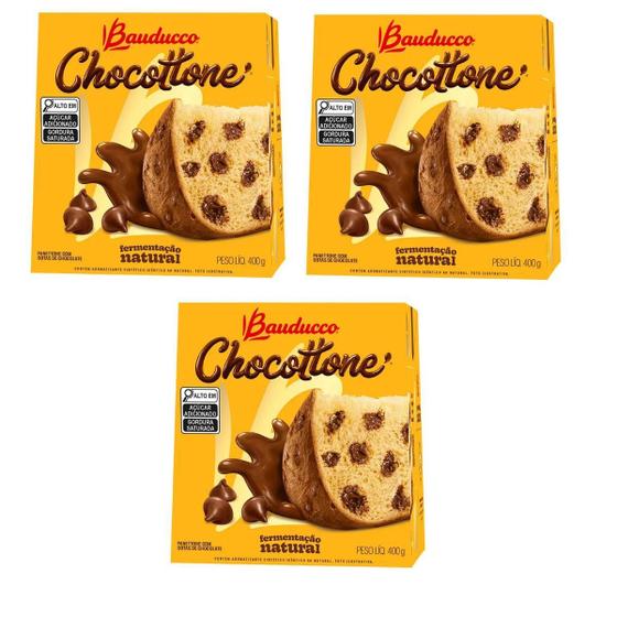 Imagem de Kit 3 Panettone Bauducco Chocottone 400Gr