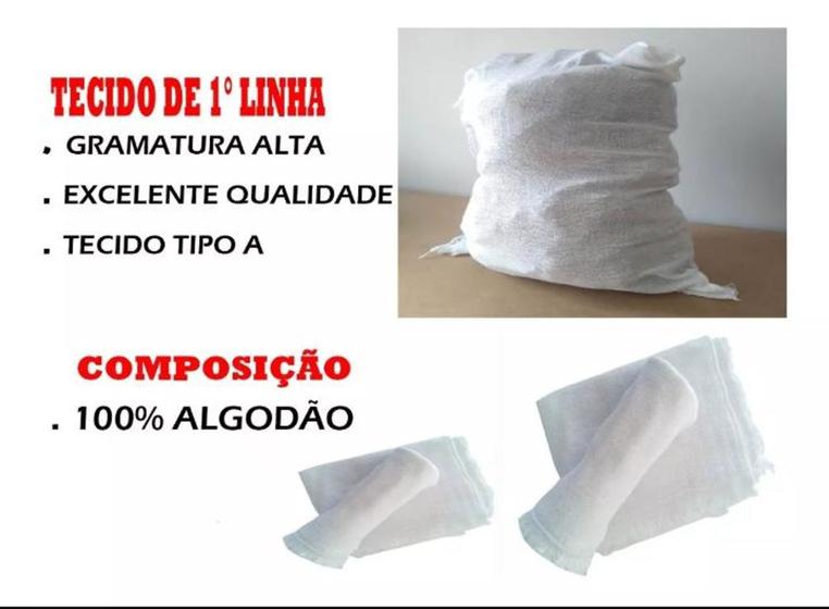 Imagem de Kit 3 panos de chão saco  branco