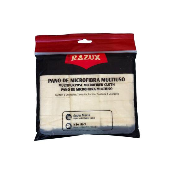 Imagem de Kit 3 Panos Microfibra Multiuso Limpeza Moto Razux