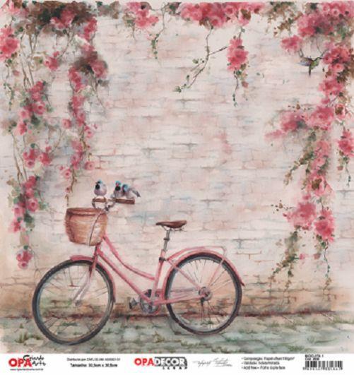 Imagem de Kit 3 Papel Scrapbook Opadecor Bicicleta 1 30,5x30,5 2638 Opa