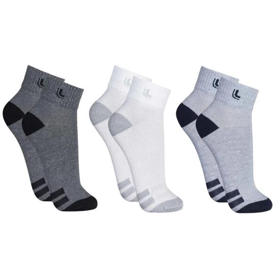 Imagem de Kit 3 Pares de Meia Cano Medio Masculina Lupo Sport Premium Algodão