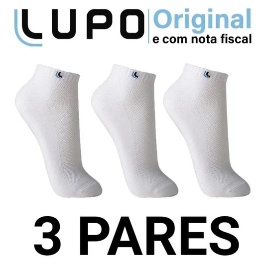 Imagem de Kit 3 Pares de Meia Lupo Original Cano Curto Algodão