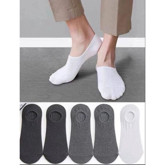 Imagem de Kit 3 pares de meia masculina tecido algodão modelo invisível sapatilha