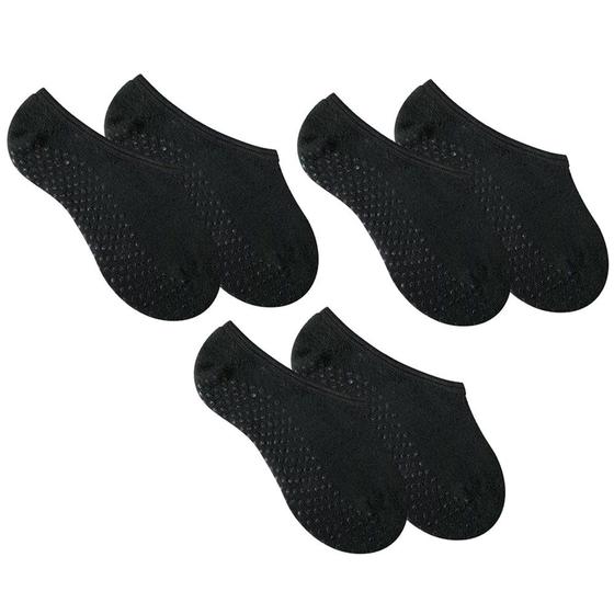 Imagem de Kit 3 Pares de Meia Selene Sapatilha Pilates Antiderrapante Masculino - Preto