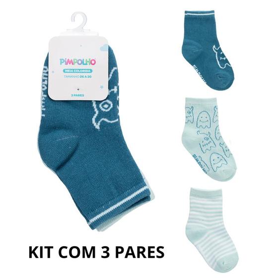 Kit 3 Pares de Meias Pimpolho 26 - 30 Menor preço em Kit 3 Pares de Meias Pimpolho 26 - 30