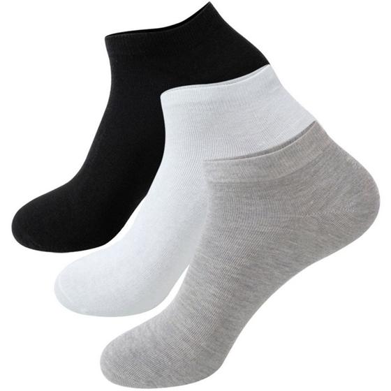 Imagem de Kit 3 pares de meias soquete masculina básica em algodão confortável