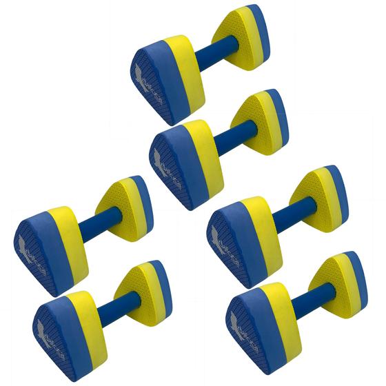 Imagem de Kit 3 Pares Halteres Hidroginástica EVA DF1091 P 1 à 2kg Azul Dafoca Sports