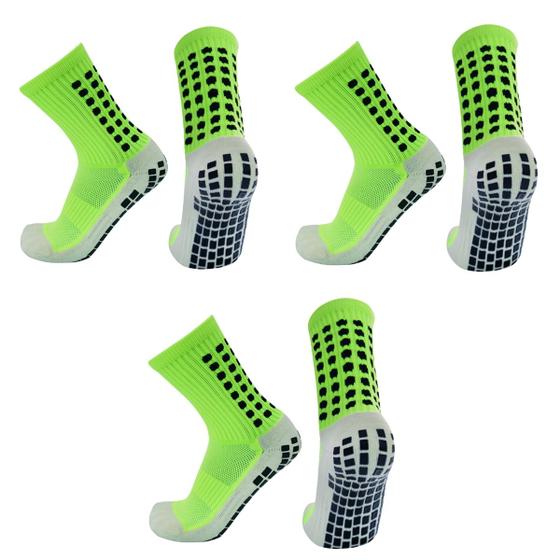 Imagem de Kit 3 pares Meia Antiderrapante Futebol Esportivo Profissional Meião Tipo Trusox Pro Soccer Prosocks