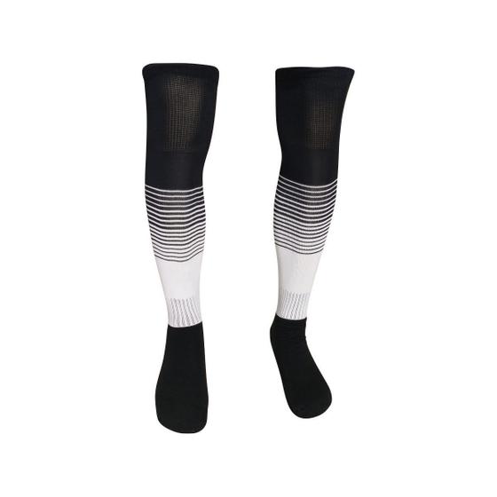 Kit 3 pares meião futebol degrade preto com branco Menor preço em Kit 3 pares meião futebol degrade preto com branco