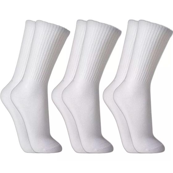 Imagem de Kit 3 Pares Meias Lupo Cano Alto Longo Masculina Feminina Algodão Calcanhar Verdadeiro Original 3292