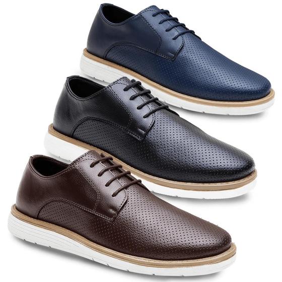 Imagem de Kit 3 pares sapato casual masculino