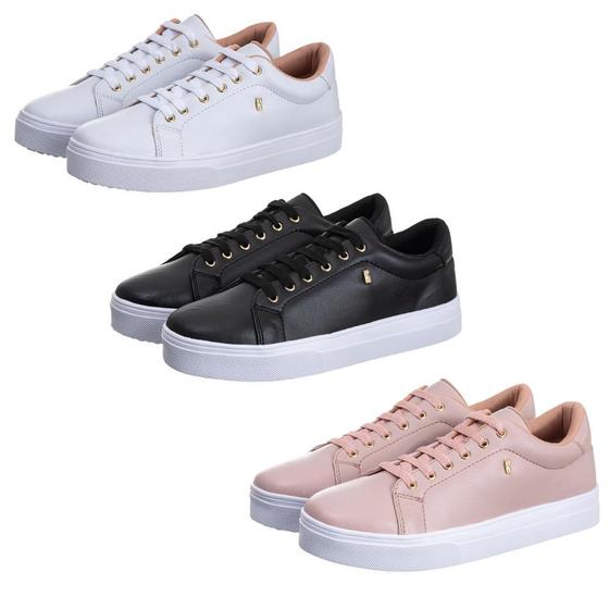 Imagem de Kit 3 Pares Tenis Feminino Casual Estilo Shoes