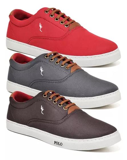 Imagem de Kit 3 Pares Tenis Sapatenis Casual Masculino Confortavel 