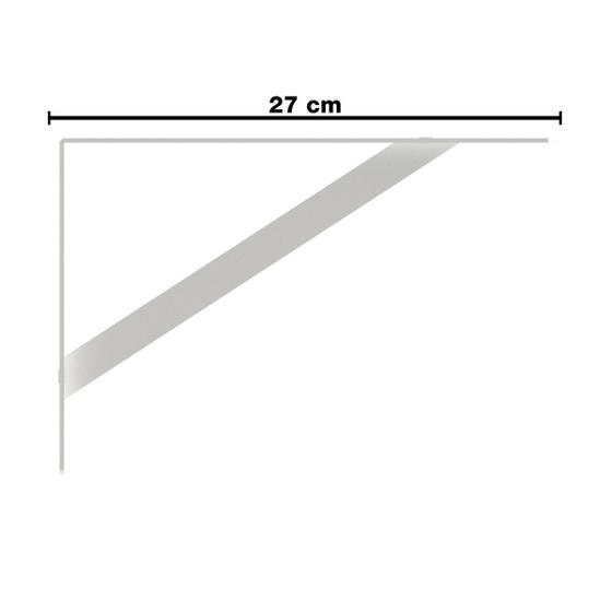 Imagem de Kit 3 PÇ Suporte Prateleira Mao Francesa Brasforma Mfl-27 27cm Branco