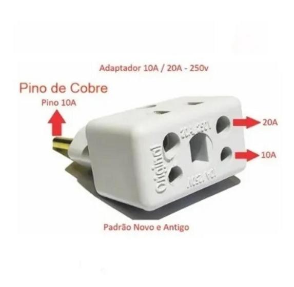 Imagem de Kit 3 Peças Adaptador de Tomada Para Pino Grosso