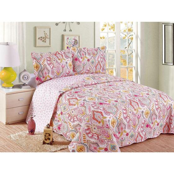 Imagem de Kit 3 Peças Colcha Evolution Patchwork King Tagli Camesa