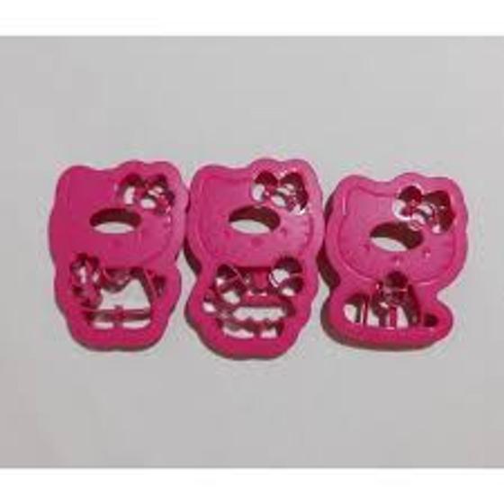 Imagem de KIT 3 Peças Forminhas Para Biscoito Hello Kitty Tupperware
