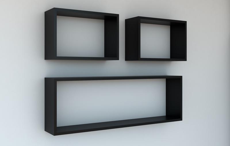 kit 3 Peças Nichos 90x30/40x27 - Mdf Preto Menor preço em kit 3 Peças Nichos 90x30/40x27 - Mdf Preto