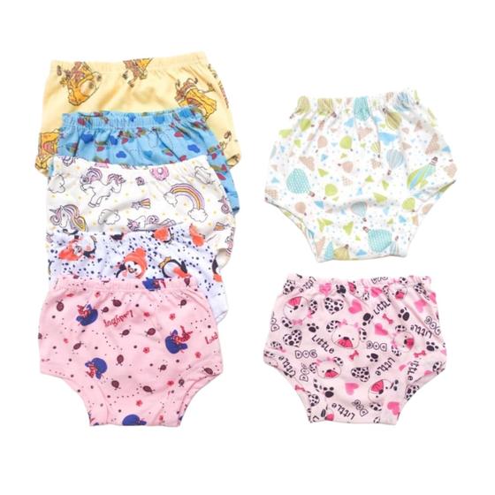 Imagem de Kit 3 Peças Tapa Fralda Estampado Short Bebe Enxoval Algodão