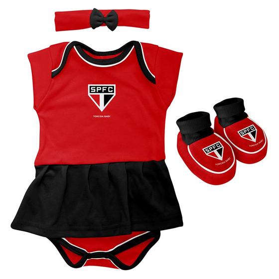 Imagem de Kit 3 Peças Torcida Baby Body Menina São Paulo - 033B