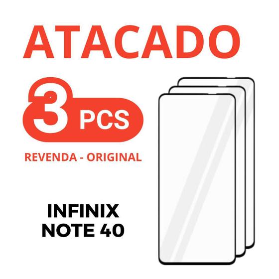 Imagem de Kit 3 Película De Vidro Temperado 3D Infinix Note 40 +