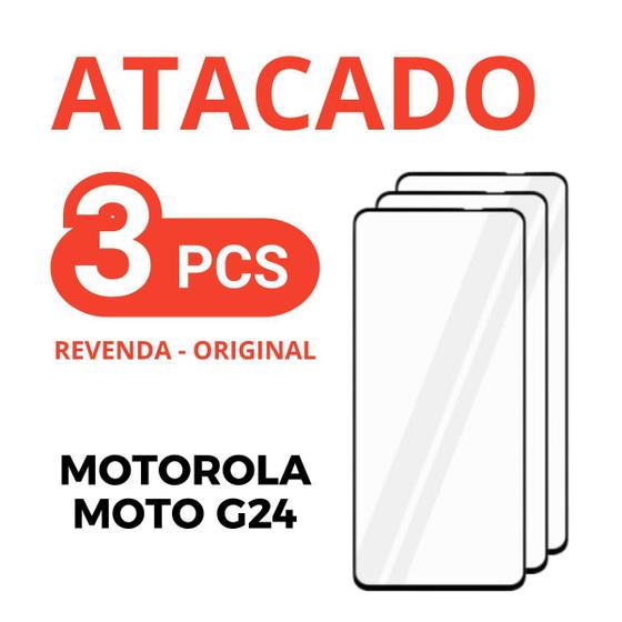 Imagem de Kit 3 Película De Vidro Temperado 3D Motorola Moto G24 +