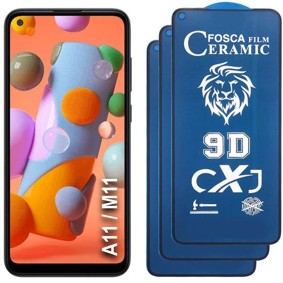 Imagem de kit 3 Películas 9d Privacidade Fosca Cerâmica Compatível Com Samsung Galaxy A11 / M11