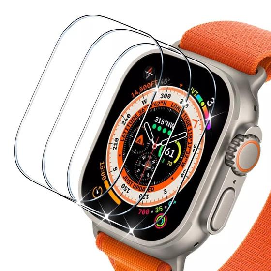 Imagem de Kit 3 Películas Vidro Temperado para Apple Watch Ultra 49mm