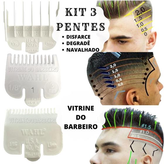 Imagem de Kit 3 Pentes P/ Máquinas De Corte Profissional Original