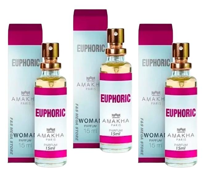 Imagem de Kit 3 Perfume Euphoric Feminino Amakha Paris Bolso Bolsa