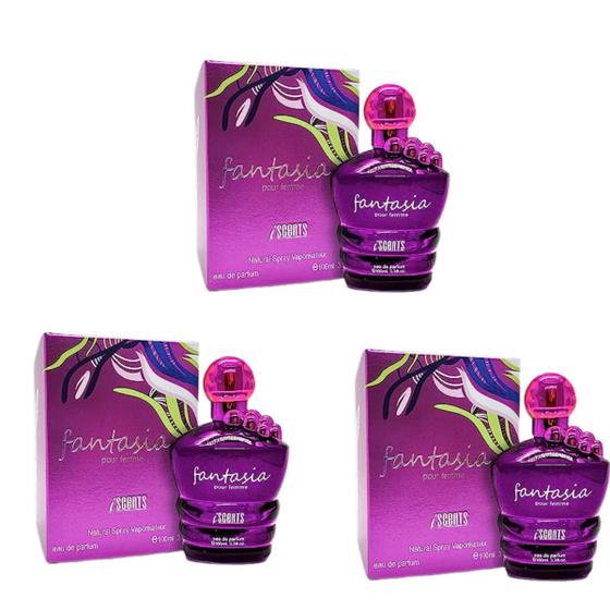 Imagem de Kit 3 Perfume Fantasia Eau de Parfum I-scents 100ml para mulher