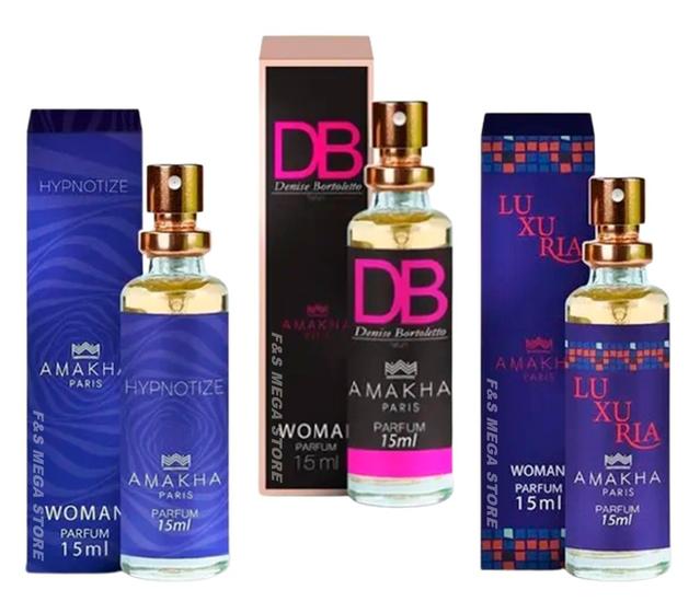 Imagem de Kit 3 Perfume Feminino Amakha Paris Hypnotize Luxuria DB