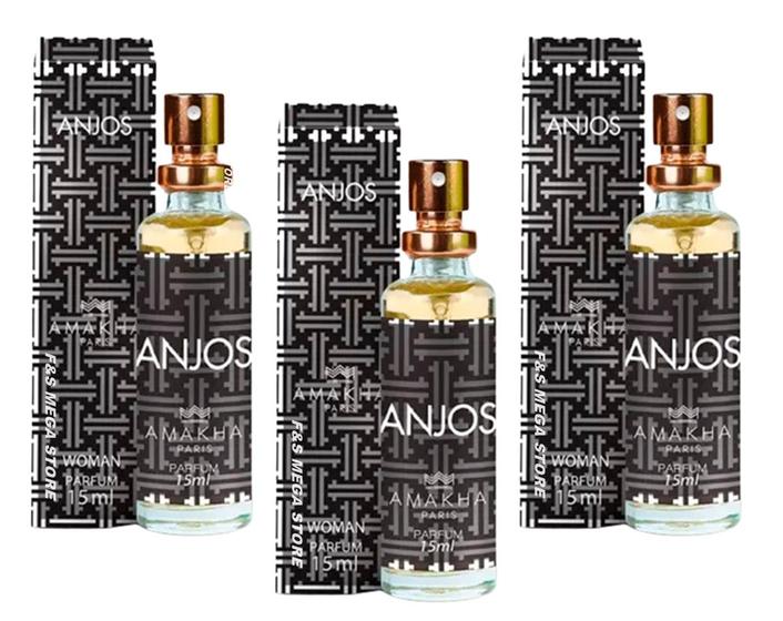Imagem de Kit 3 Perfume Feminino Anjos Amakha Paris 15ml Inspiração