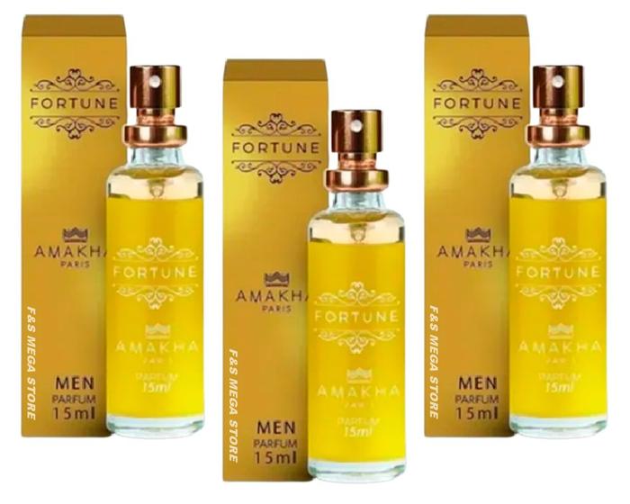 Imagem de Kit 3 Perfume Fortune Masculino Amakha Paris Bolso Bolsa