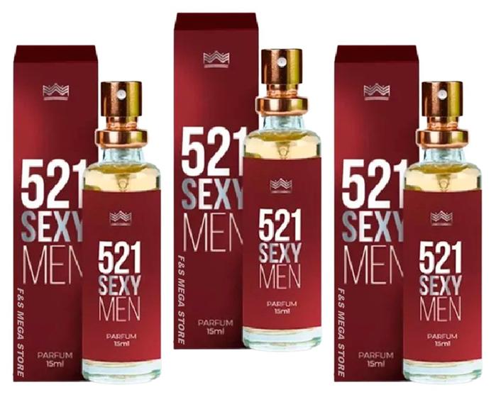 Imagem de Kit 3 Perfume Masculino 521 Sexy Men Amakha Paris 15ml Bolso